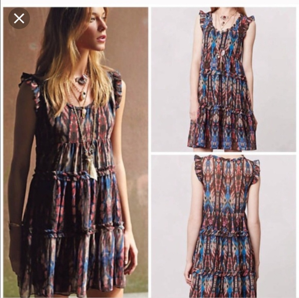 Lili's closet Ruffle Tiered Mini Swing Dress Small